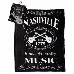 New Nashville Tennessee Plush Fleece Throw Gift Blanket Country Music Home City